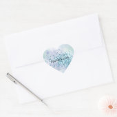 Sticker Cœur Unicorne Sparkle Aqua Confetti (Enveloppe)