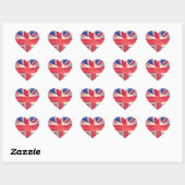 Sticker Cœur Union Flag ou Union Jack Patriot britannique (Feuille)