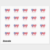 Sticker Cœur Union Jack/États-Unis (Feuille)