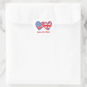 Sticker Cœur Union Jack/États-Unis (Sac)