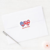 Sticker Cœur Union Jack/États-Unis (Enveloppe)