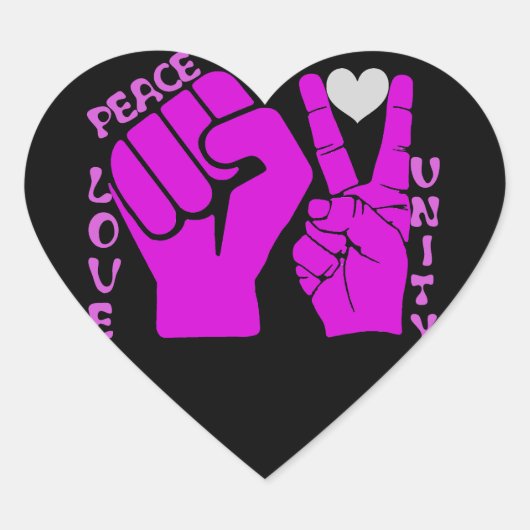 Sticker Cœur Unité, Amour et Paix, Ensemble_ (Devant)