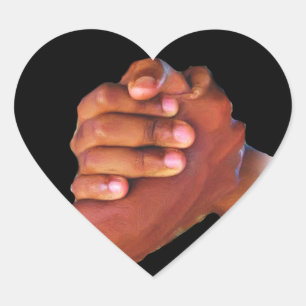 Sticker Cœur Unité et amour, main dans la main_