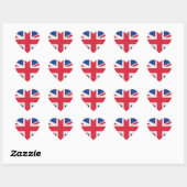 Sticker Cœur United Kingdom Flag - J'aime le Royaume-Uni. (Feuille)