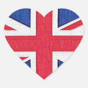 Sticker Cœur United Kingdom Flag - J'aime le Royaume-Uni.