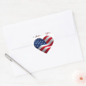Sticker Cœur USA Flag Heart Je t'aime (Enveloppe)