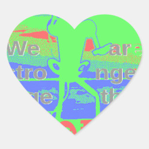 Sticker Cœur USA Hope : Neon Lemon & Orange Art