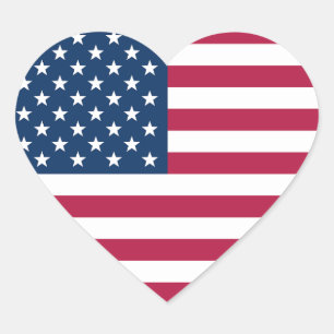Sticker Cœur USA Patriotique