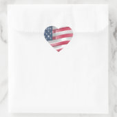 Sticker Cœur USA Unites : Stripes & Stars en Gras Design (Sac)