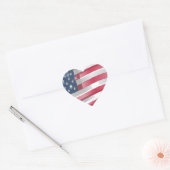 Sticker Cœur USA Unites : Stripes & Stars en Gras Design (Enveloppe)