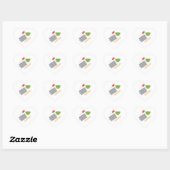 Sticker Cœur Ustensiles de cuisine (Feuille)