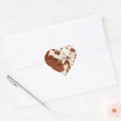 Sticker Cœur Vache blanche Brown (Enveloppe)