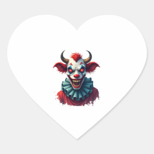Sticker Cœur Vache clown de la terreur