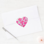 Sticker Cœur Vache rose et blanc chaud (Enveloppe)