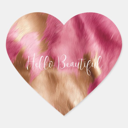 Sticker Cœur Vachette Brown Western Pink Gold (Devant)