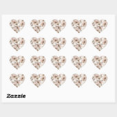 Sticker Cœur Vachette Rose Marron Fleur Southwestern  (Feuille)