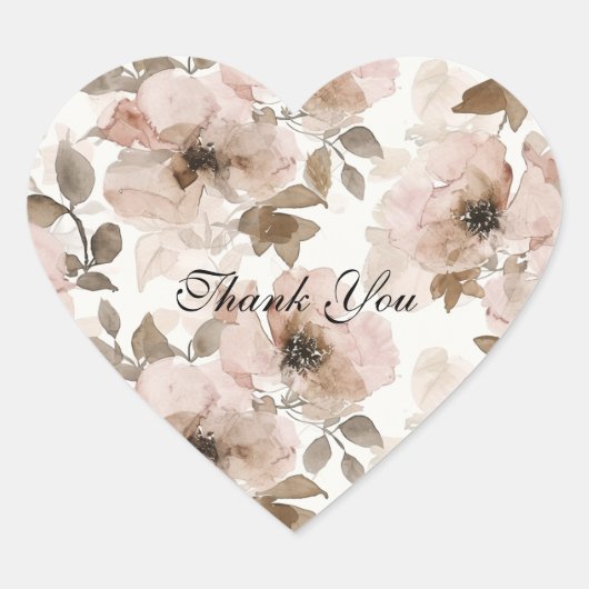 Sticker Cœur Vachette Rose Marron Fleur Sud-Ouest (Devant)