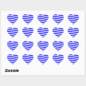 Sticker Cœur Vagues bleues et blanches (Feuille)