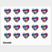 Sticker Cœur Valentine Beach Design (Feuille)