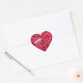 Sticker Cœur Valentine Hearts Motif Fragile Parties scintillant (Enveloppe)