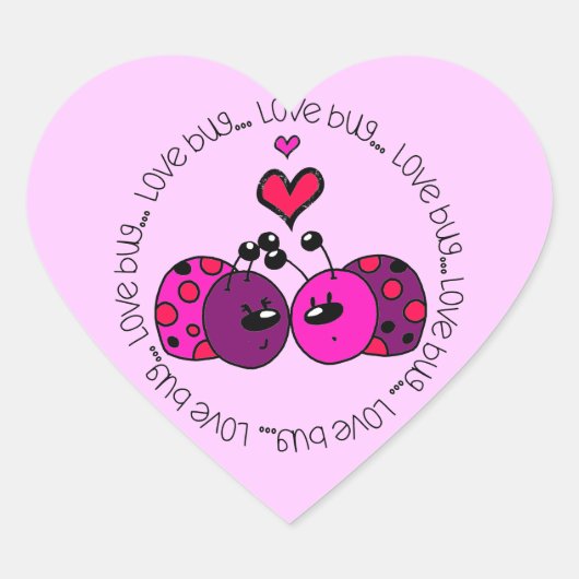 Sticker Cœur Valentine Love Bug (Devant)