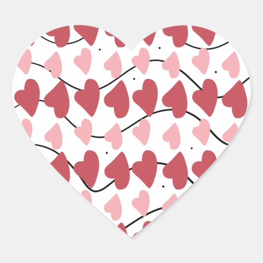 Sticker Cœur Valentines Coeurs Doodles Dots Motif (Devant)