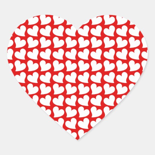 STICKER CŒUR VALENTINES COEURS ROUGE ET BLANC VALENTINE (Devant)