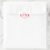 Sticker Cœur Valentines Day Love Script Rouge Blanc (Sac)