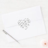 Sticker Cœur Valentines Jour Main tiré Script Love Lettering (Enveloppe)