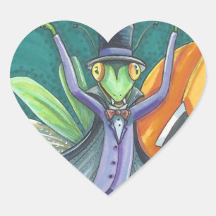 STICKER CŒUR VAMPIRE PRIER MANTIS, BROCHONS BILLETS COEUR