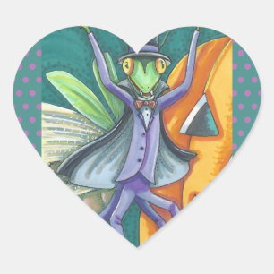 STICKER CŒUR VAMPIRE PRIER MANTIS, BROCHONS BILLETS COEUR