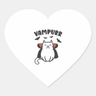 Sticker Cœur Vampurr Cute Adorable Amoureux de les chats Vampir