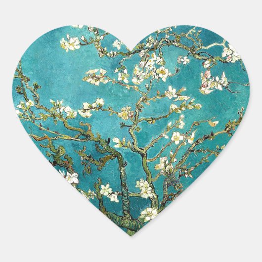 Sticker Cœur Van Gogh Almond Blossoms Impressionnisme Classique (Devant)