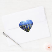 Sticker Cœur Van Gogh - Nuit étoilée sur le Rhône 2020 (Enveloppe)