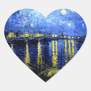 Sticker Cœur Van Gogh - Nuit étoilée sur le Rhône 2020
