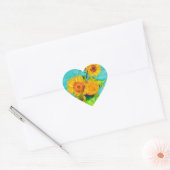 Sticker Cœur Van Gogh Sunflowers (Enveloppe)