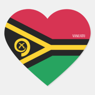 Sticker Cœur Vanuatu Drapeau Splendide patriotique
