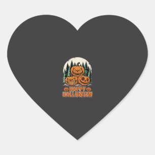 Sticker Cœur Vecteur de forêt de citrouilles effrayantes de Hal
