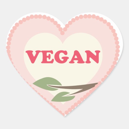 Sticker Cœur Vegan Heart (Devant)