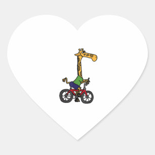 Sticker Cœur Vélo cool Giraffe équitation