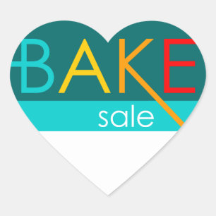Sticker Cœur vente de gâteaux (typographique)