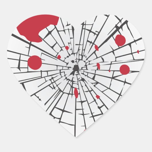 Sticker Cœur verre brisé d'halloween (Devant)