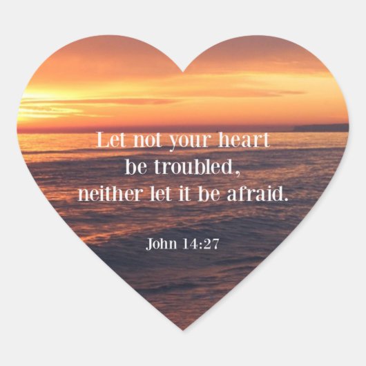 Sticker Cœur verset biblique, Jean 14 27 (Devant)