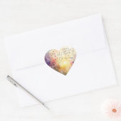 Sticker Cœur Verset Fleur sauvage couleur Christian (Enveloppe)