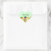 Sticker Cœur Vert clair Wavy Gold avec logo Monogram Merci (Sac)