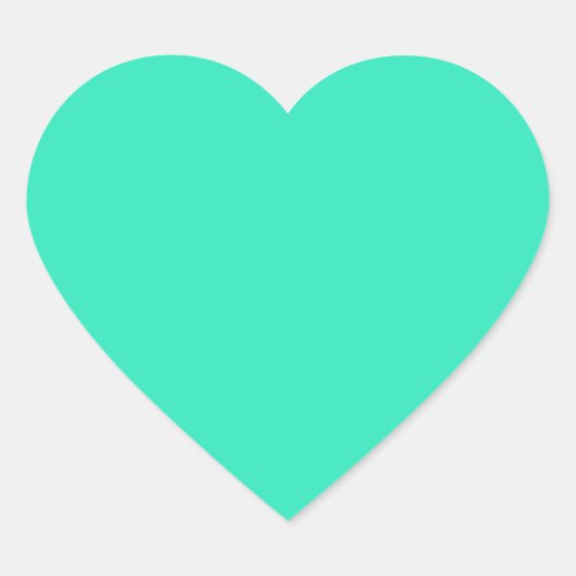 Sticker Cœur Vert des Caraïbes (couleur solide) (Devant)