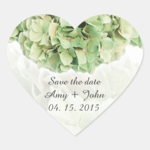 Sticker Cœur Vert hydrangea mariage favoris tags hydrangea2