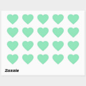 Sticker Coeur Vert Mint Pastel clair (Feuille)