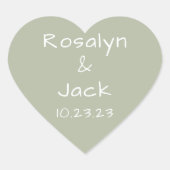 Sticker Cœur Vert poussiéreux minimaliste moderne (Devant)