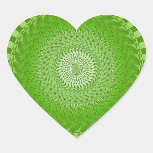 Sticker Cœur Vert Sun Mandala (Devant)